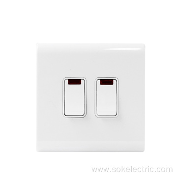 20AX 250V Double Pole Switch with Neon White